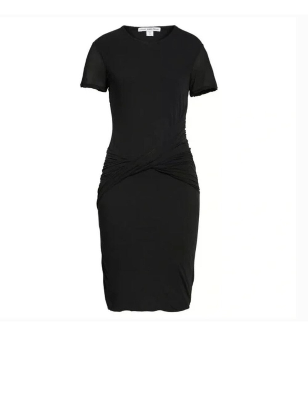 James Perse Black Short-Sleeve Twist Front Tee Dress, size 3 (L)